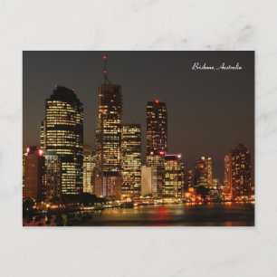 Brisbane City, Night Skyline, Oostenrijks Briefkaa Briefkaart