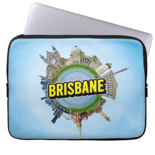 Brisbane klein klein planeet landmark architectuur laptop sleeve