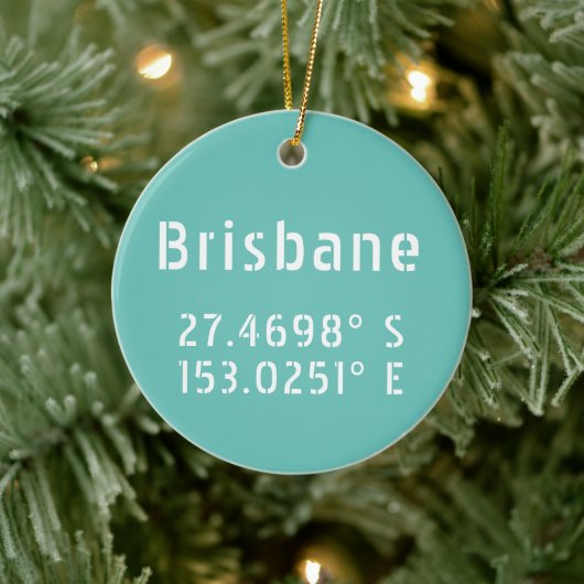 Brisbane Latitude Lengtegraad Keramisch Ornament (Boom)