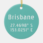 Brisbane Latitude Lengtegraad Keramisch Ornament (Voorkant)