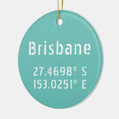 Brisbane Latitude Lengtegraad Keramisch Ornament (Links)