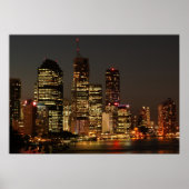 Brisbane Night Skyline, poster (Voorkant)
