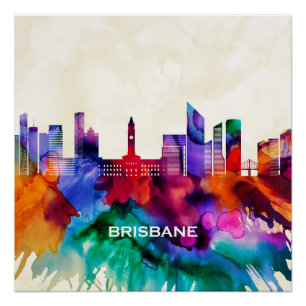 Brisbane Skyline Perfect Poster