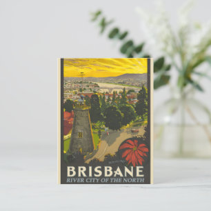 Brisbane vintage poster briefkaart