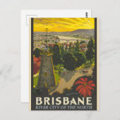 Brisbane vintage poster briefkaart (Voorkant / Achterkant)