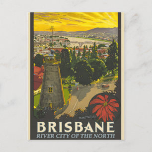 Brisbane vintage poster feestdagenkaart