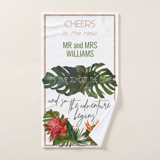 Brise tropicale Lush Floral Couper le gâteau Maria (Serviette à main)