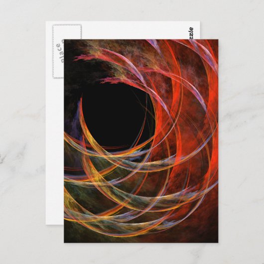 Briser la carte postale Circle Abstrait Art (Devant / Derrière)