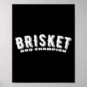 Brisket BBQ Champion gerookt vlees BBQ Texas Brisk Poster