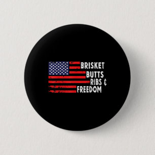 Brisket Butts Ribs and Freedom BBQ Amerikaanse vla Ronde Button 5,7 Cm