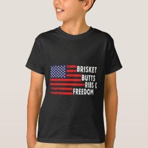Brisket Butts Ribs and Freedom BBQ Amerikaanse vla T-shirt