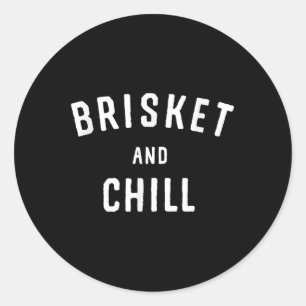 Brisket en chill BBQ achtertuin grill kookplaat gr Ronde Sticker