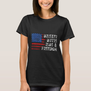 Brisket kont ribben en vrijheid biefstuk koken run t-shirt