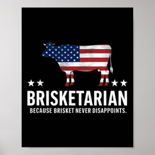Brisketarian Brisket BBQ Voor Mannen Grappige Mann Poster