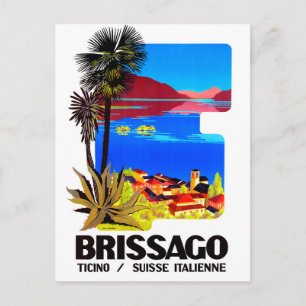 Brissago, Ticino, Zwitserland. Dorp en meer Briefkaart