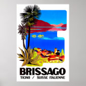 Brissago, Ticino, Zwitserland. Village and Lake Poster (Voorkant)