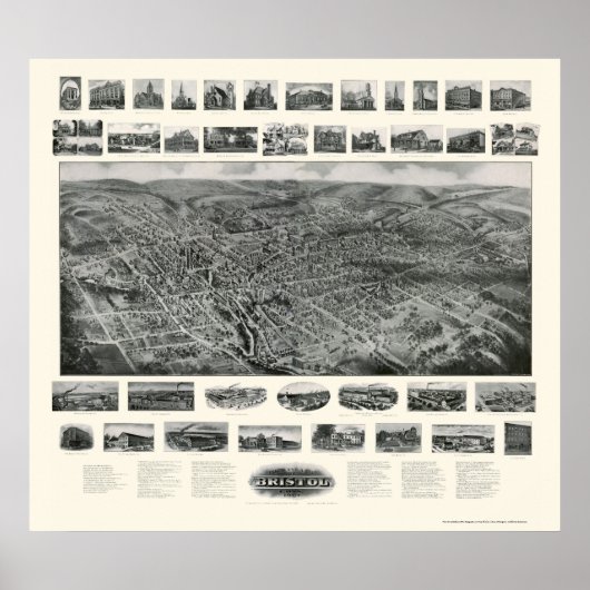 Bristol, CT Panorama - 1907 Poster (Voorkant)