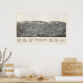 Bristol, CT Panorama Kaart - 1889 Poster (Keuken)