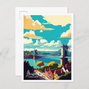 Bristol Engeland Kunst vintage reisillustratie Briefkaart