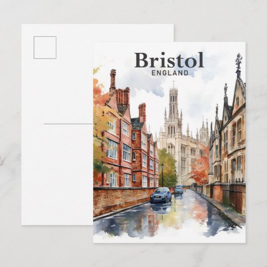 Bristol Engeland Waterverf schilderij reizen Briefkaart (Voorkant / Achterkant)