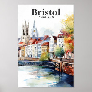Bristol Engeland Waterverf schilderij reizen Poster