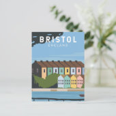 Bristol England Retro Travel Art Briefkaart (Staand voorkant)