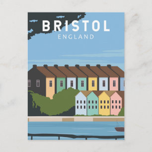 Bristol England Retro Travel Art Briefkaart