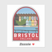 Bristol England Retro Travel Art  Sticker (Vel)