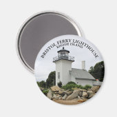 Bristol Ferry Lighthouse Rhode Island Round Magnet Magneet (Voorkant / Achterkant)