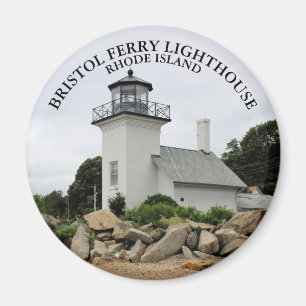 Bristol Ferry Lighthouse Rhode Island Round Magnet Magneet