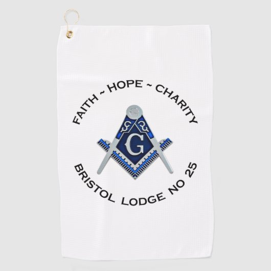 Bristol No 25 Masonic Golf Handdoek (Voorkant)