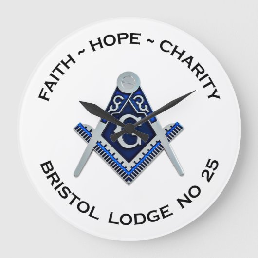 Bristol No 25 Masonic Wall Clock Grote Klok (Voorkant)