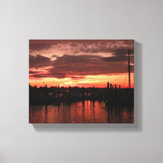 Bristol Rhode Island zonsondergang Canvas Afdruk