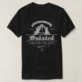 Bristol RI zeilboot nautische Throwback T-shirt (Design voorkant)