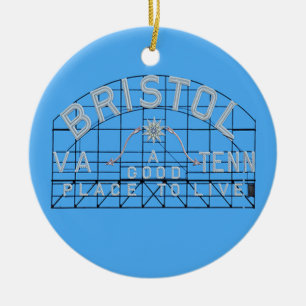 Bristol Slogan Sign Blue Keramisch Ornament
