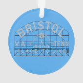 Bristol Slogan Sign op blauw Ornament (achterkant)
