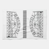 Bristol Slogan Teken met Tracks op wit Theedoek (Horizontaal)