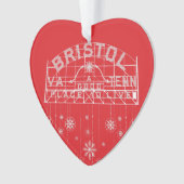 Bristol Slogan teken rode kerst hart Ornament (voorkant)