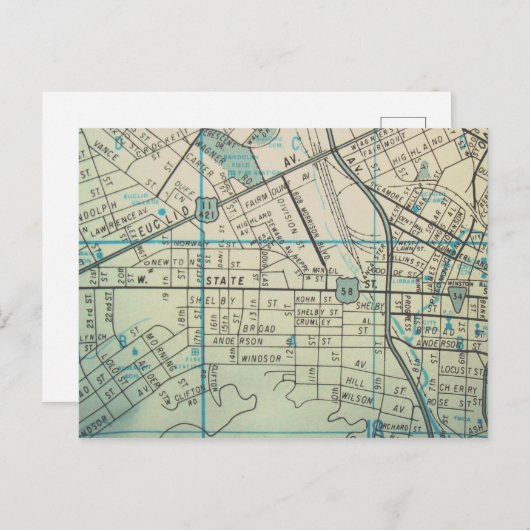 Bristol, TN Carte Vintage (Devant / Derrière)