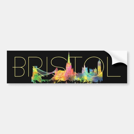 BRISTOL, UK SKYLINE BUMPERSTICKER (Voorkant)