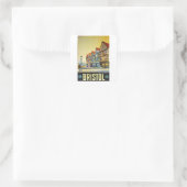 Bristol - UK - Vintage Travel Vierkante Sticker (Tas)