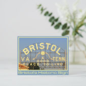 Bristol, VA & TN Historisch Sign Briefkaart (Staand voorkant)
