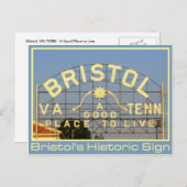 Bristol, VA & TN Historisch Sign Briefkaart (Voorkant / Achterkant)