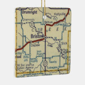 Bristow Oklahoma Retro Map Keramisch Ornament (Rechts)