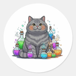 Brit - Britse Korthaar kat Halloween Ronde Sticker