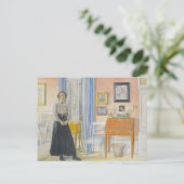 Brita Beside a Writing Desk Briefkaart (Staand voorkant)