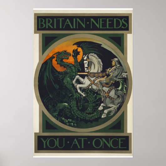 Britain Needs You At Once Poster (Voorkant)