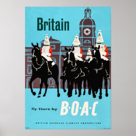 BRITAIN Vliegt daar tegen BOAC  Airways Travel Poster