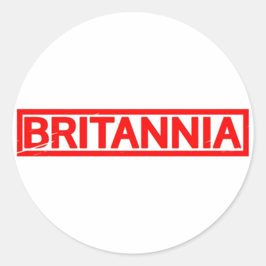 Britannia Stamp Ronde Sticker (Voorkant)