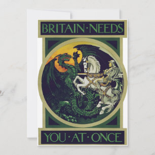 Britannië heeft je nu nodig – St. George Vintage K Bedankkaart